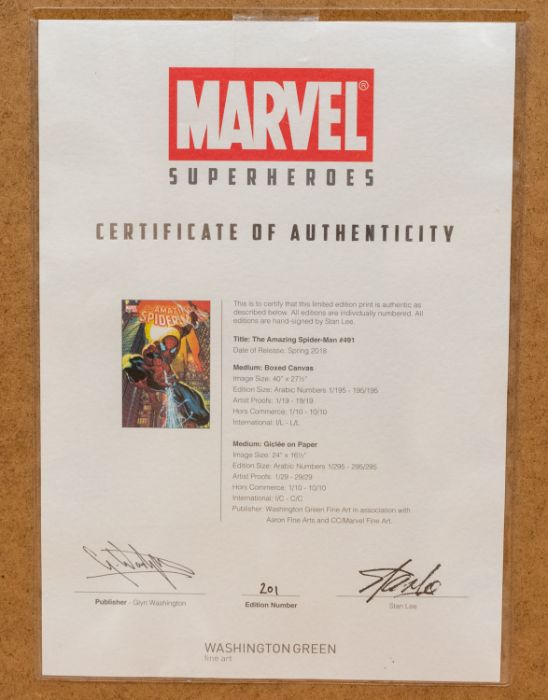 Marvel: A framed and glazed, limited edition, giclee on paper, 201 of 295, The Amazing Spider-Man # - Bild 3 aus 3