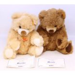 Steiff: A pair of Steiff plush bears: Bertha and Bertie, complete with certificate of authenticity