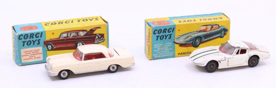 Corgi: A boxed Corgi Toys, Marcos 1800 GT with Volvo Engine, 324; together with a boxed Corgi