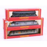 Hornby: A collection of three boxed Hornby OO Gauge locomotives to comprise: BR C-C Diesel