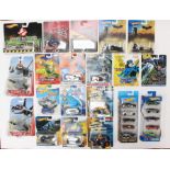 Hot Wheels: A collection of assorted Hot Wheels carded vehicles to include: Marvel, DC, Disney,