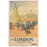 Railwayana: An original Transport Poster - Visit London Travel by Train, published by British