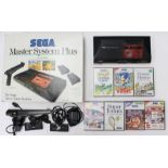 Sega: A boxed Sega Master System Plus, together with seven boxed games including: Sonic the