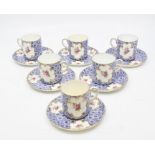 Early 20th century Coalport six-piece coffee set, made for Waring & Gillow Ltd of Oxford Street,