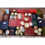 Collection of Enamelled Boxed and Unboxed Pill Boxes 20th Century Reproductions