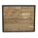 A sampler dated 1808, framed