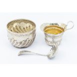 A collection of silver to include: Victorian sugar bowl, gadroon fluting to base, hallmarked WC/JL.,