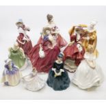 Royal Doulton lady figures, some boxed (10)