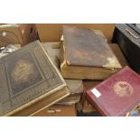 Collection of late 18th and 19th Century bibles, family ones including Victorian scrap book