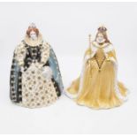 Two Royal Worcester Figures, Queen Elizabeth I in Coronation Robes and Queen Elizabeth I