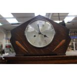 A 1930/40's Art Deco wooden mantle clock, 8 day