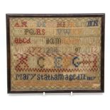 A framed sampler dated 1817 by Mary Statham aged 11