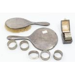 A collection of seven silver napkin rings, various dates and makers, 4.98 ozt (155.1 grams) together
