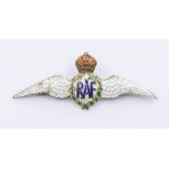 An enamel RAF sweetheart  badge Condition report: some enamel loss, chip, tarnish wear and tear