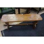 A 1970s refectory style coffee table in oak Condition: No apparent signs of damage or repair aside