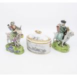 Pair of early 19th Century Pearlware figures of the Shepherd and Shepherdess along with mid 19th