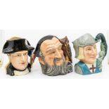 Three Royal Doulton character jugs i.e. St George, Merlin, and Napoleon and Josephine
