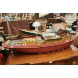 Large trawler boat, hand built, 116cm long