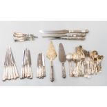 A Modern silver part six piece King's pattern flatware service, hallmarked by Viner's of