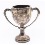 A George VI silver two handled trophy, engraved inscription dated 1939, hallmarked by William