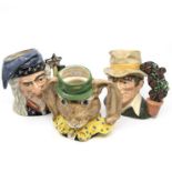 Three Royal Doulton character jugs i.e. The March Hare, The Gardener and The Wizard