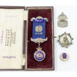 A George VI silver Masonic medal presented to Ferdinand O Bland CP by the SPRA Lodge no: 6838, on