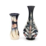 Two small Moorcroft Vases in Swaleshead by Rachel Bishop and another with floral design (Both 1st