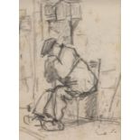 Achille-Emile Othon Friesz (French 1879-1949) Homme Assis, stamped signature, Charcoal, approx 25.