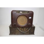 A 1930's table top transistor radio along with Decco speaker