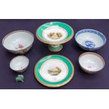 Late 19th Century Coalport with matching plate, three 19th Century Chinese bowls along with early