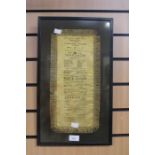 A Grand Concert Hall programme, on silk, Brighton, 1871, framed