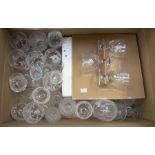 Collection of cut and crystal glasses including Royal Brierley