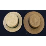 A Luton Civic straw boater by K R Snoxell & Sons and another straw boater (2)