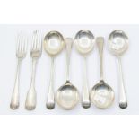 A set of five Old English Pattern soup spoons, by Thomas Bradbury & Sons, Sheffield, 1947 together