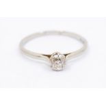 A platinum solitaire diamond ring, claw set old cut diamond, approx 0.30 carats, size P1/2, total