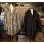 An ocelot fur coat, and a mink fur coat