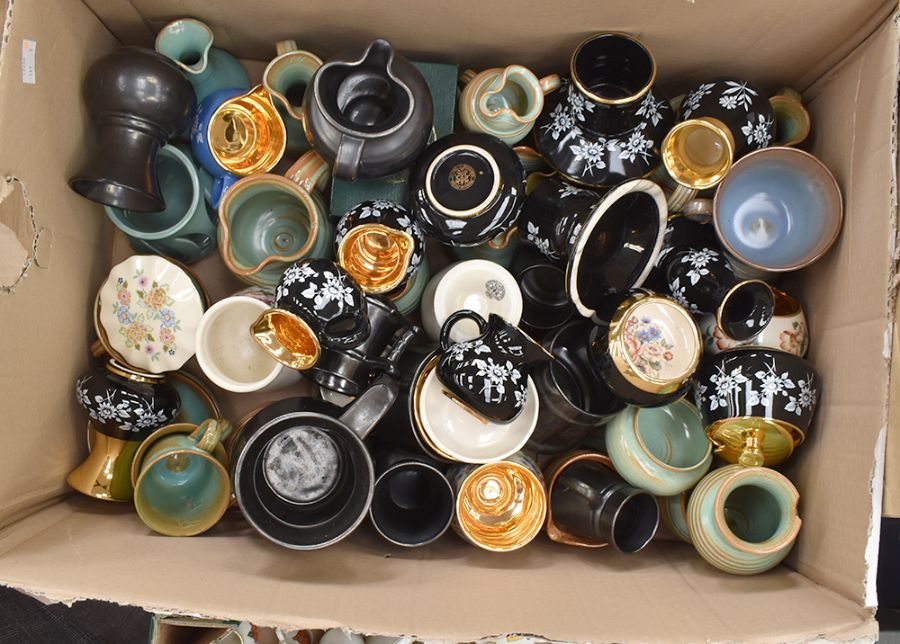 Collection of Prinknash Pottery including jugs, bowls, pin dishes and tea / coffee wares