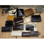 Ladies vintage fashion - handbags, including 1960s and later, leather, snakeskin, fabric,