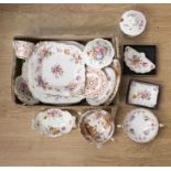 A collection of Royal Crown Derby china: Melrose, Posies and Old Avesbury patterned items, including