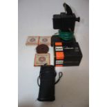A collection of assorted cameras, and slide projectors, comprising of Brownie, a PAT camera,