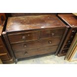 Victorian Mahogany Chest of 2 short over 2 long drawers, twist column supports