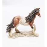 Border fine arts white and brown pony