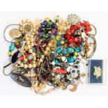 A collection of costume jewellery to include to include faux pearl necklaces, bead jewellery,