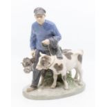 Royal Copenhagen Boy with Cattle figure in good order