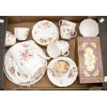 Collection of Royal Crown Derby posie pattern tea set items and boxed posie