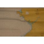 Two naval maps, unframed
