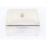 Royal Interest:  An Edwardian silver presentation cigarette box, the body engraved with inscription: