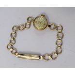 A gold case Bernex Lady's dress watch with rolled gold bracelet