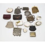 17 various purses, vestas, compacts