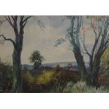 Stanley Vickeman, landscape, watercolour, signed with monogram
